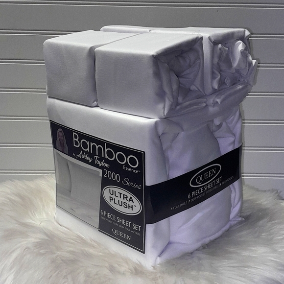 Bamboo Essence Queen White 6 Piece Sheet Set - Picture 8 of 10